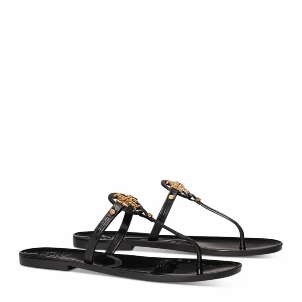 Tory Burch Mini Miller Flat Thong Sandals in Black